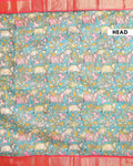 Elegant Mangalagiri Semi Silk Saree with Handpainted Kalamkari-Inspired Design - Blue-Head