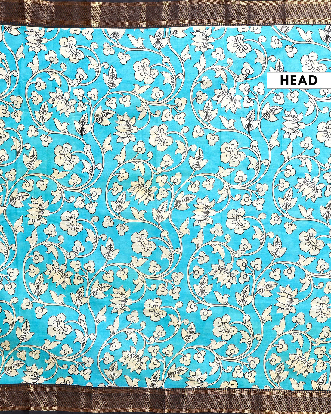 Elegant Mangalagiri Semi Silk Saree with Traditional Floral and  Contrast Zari Border - Blue