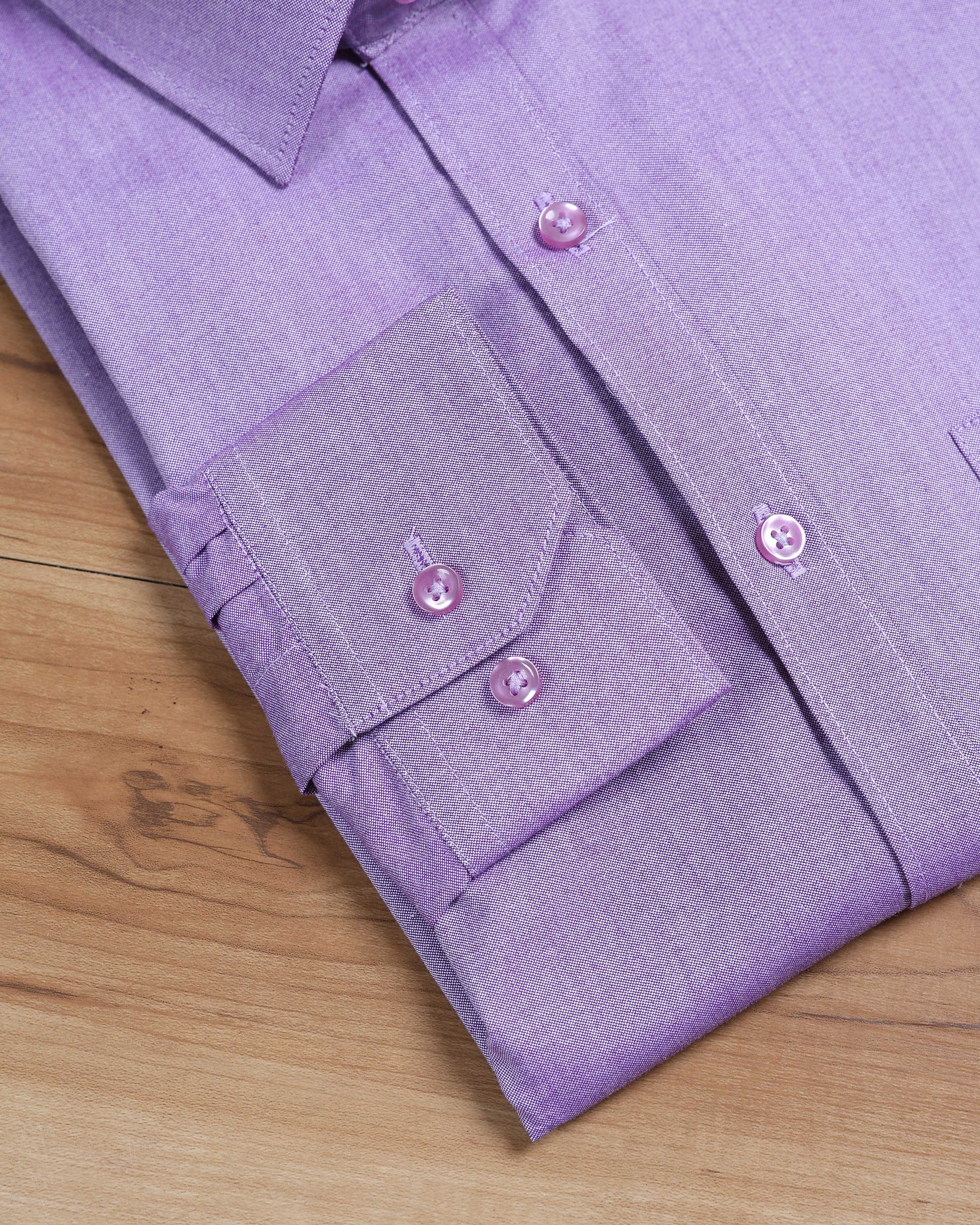 Elegant Men's Ethnic Full Sleeve Shirt & Dhoti Set with Traditional Border - Lavender
