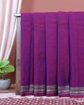 Elegant Narayanpet Cotton Saree with Traditional Temple Border Intricate Elephant Motif Zari Design & Classic Handloom Weave - Purple