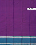 Elegant Narayanpet Handloom Cotton Saree with Contrast Temple Border Intricate Geometric Zari Motifs - Purple