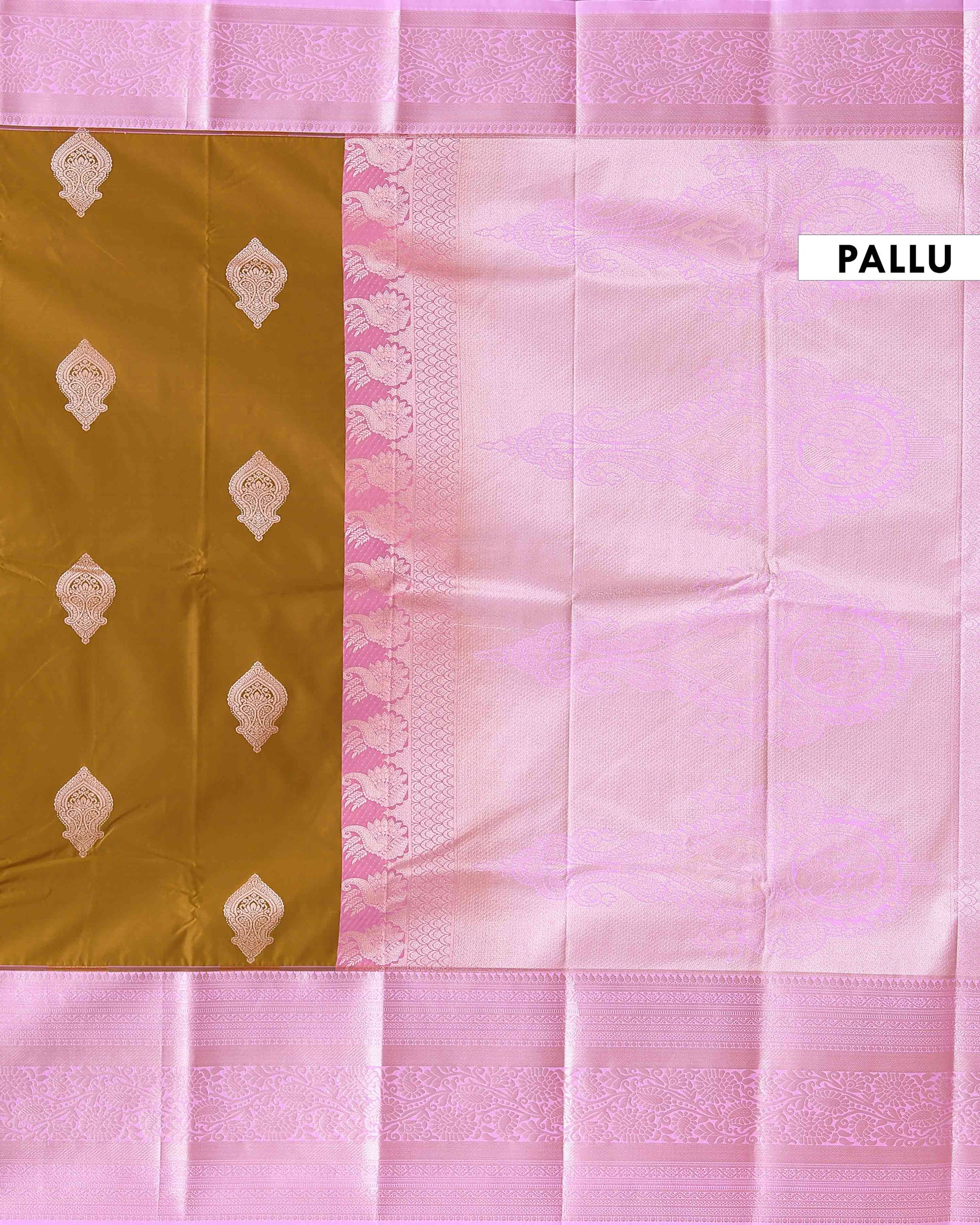 Elegant Niranjana Silk Saree Adorned with Refined Butta Design and Ornate Zari Border - Olive Green