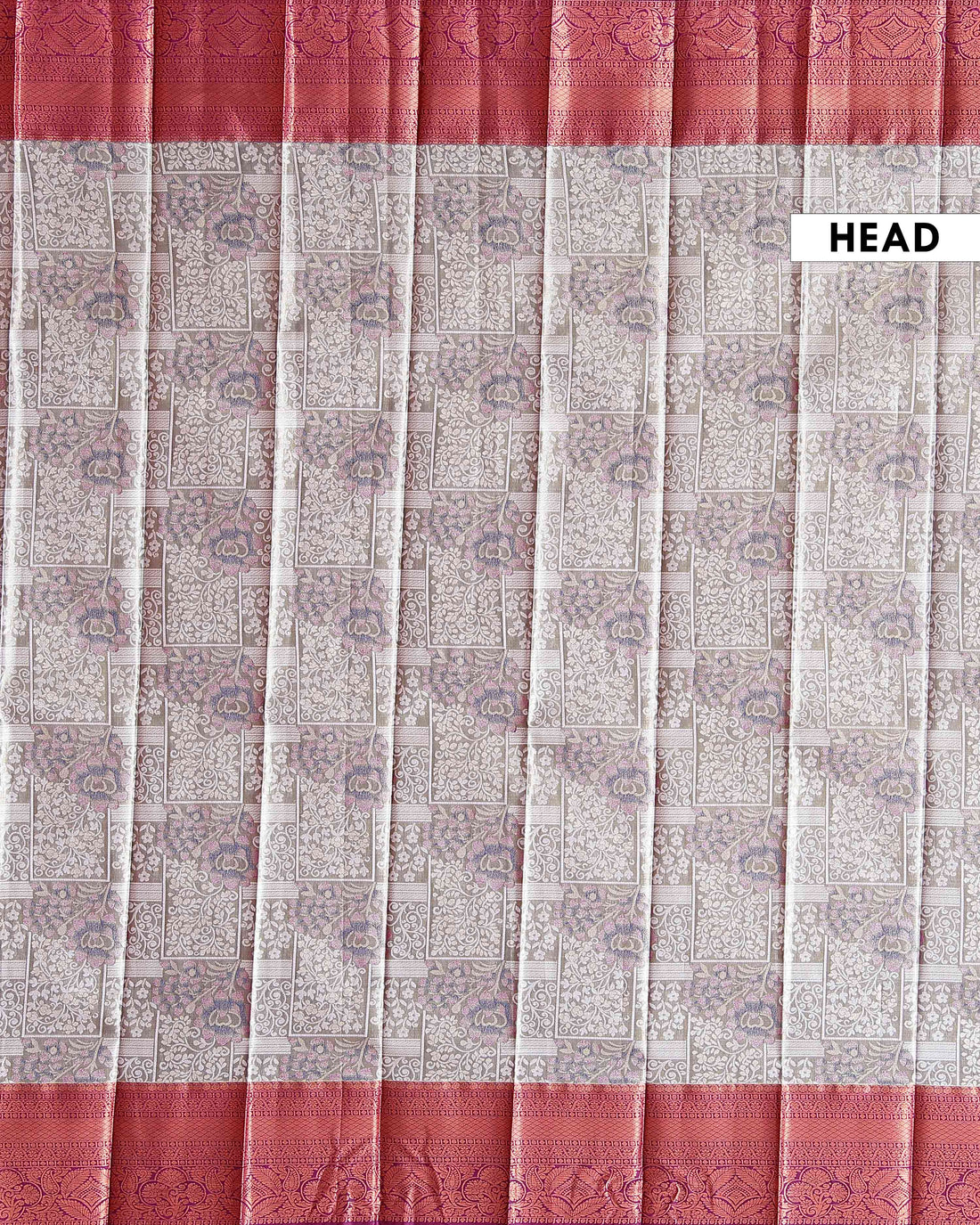 Elegant Niranjana Silk Saree Intricate All-Over Floral Weaving and Rich Traditional Border - Grey