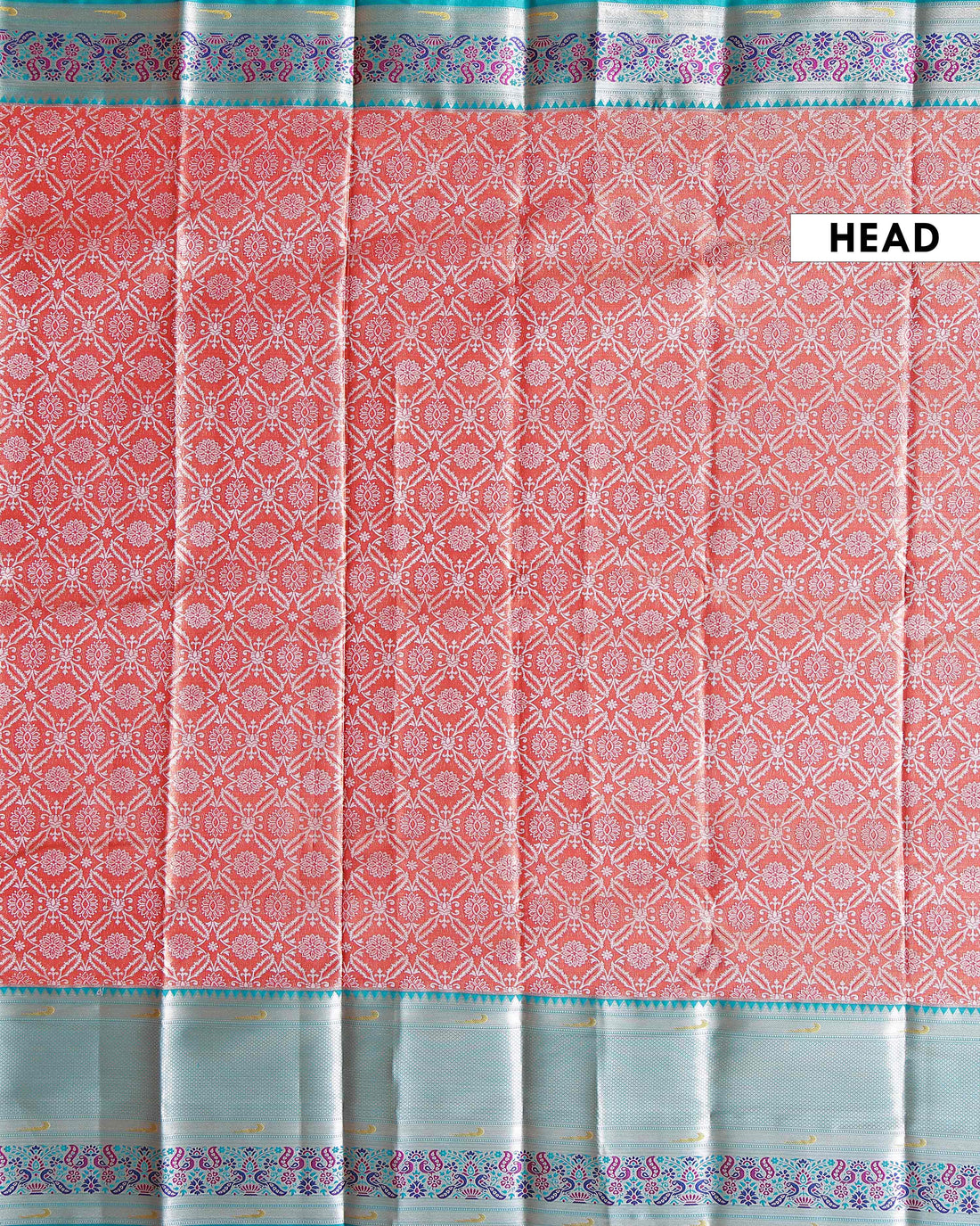 Elegant Niranjana Silk Saree Intricate Brocade Floral Patterns and Classic Designer Border - Peach