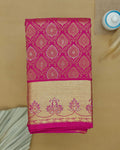 Elegant Niranjana Silk Saree with Intricate Gold Zari Weave & Traditional Motifs - Pink