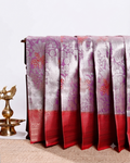 Elegant Niranjana Silk Saree with Intricate Zari Weave and Traditional Motifs - Purple