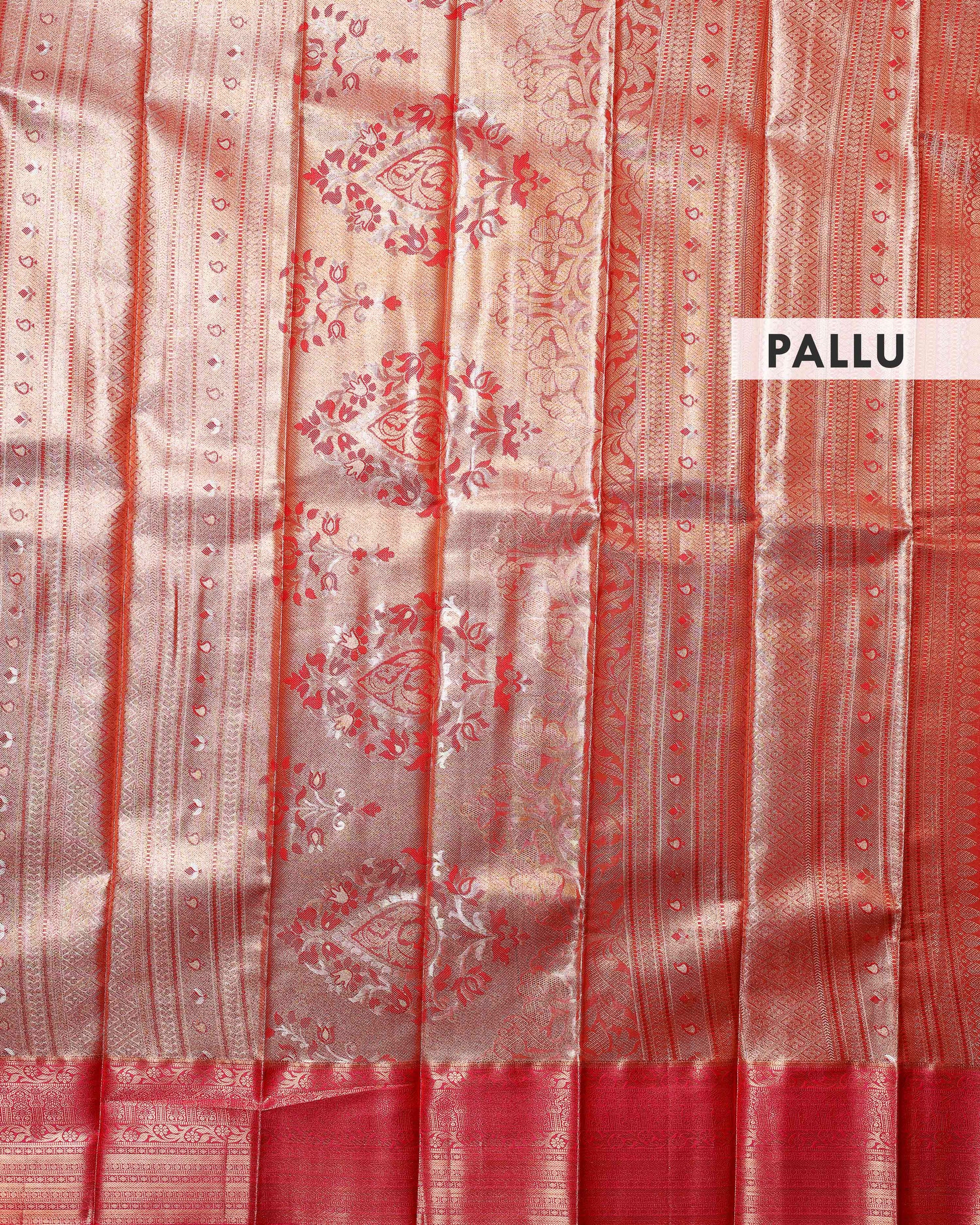 Elegant Niranjana Silk Saree with Intricate Zari Weave and Traditional Motifs - Red-Pallu