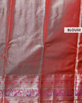 Elegant Niranjana Silk Saree with Intricate Zari Weaving and Traditional Border Motifs - Orange-Blouse