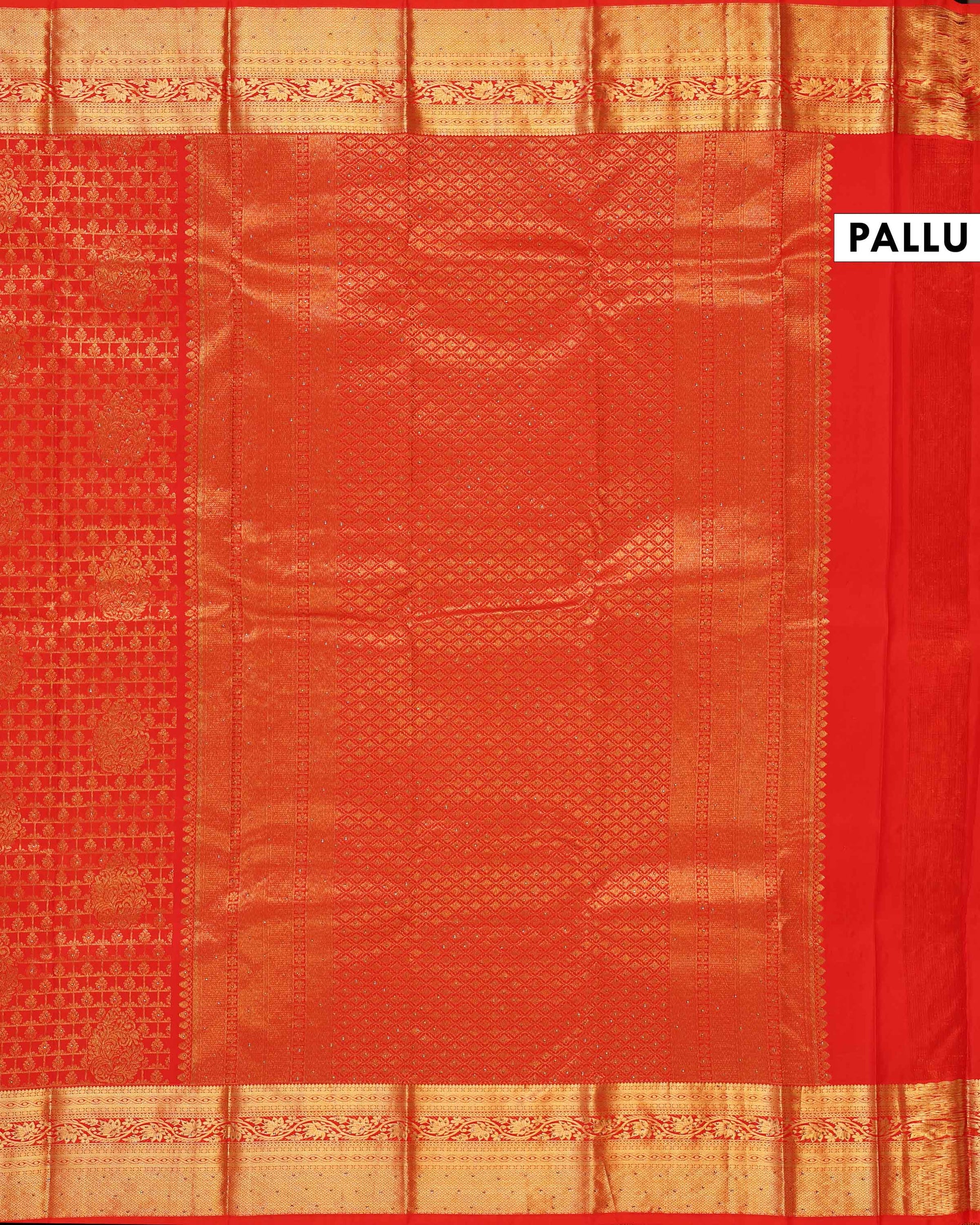 Elegant Niranjana Silk Saree with Rich Floral and Paisley Zari Work - Red-Pallu