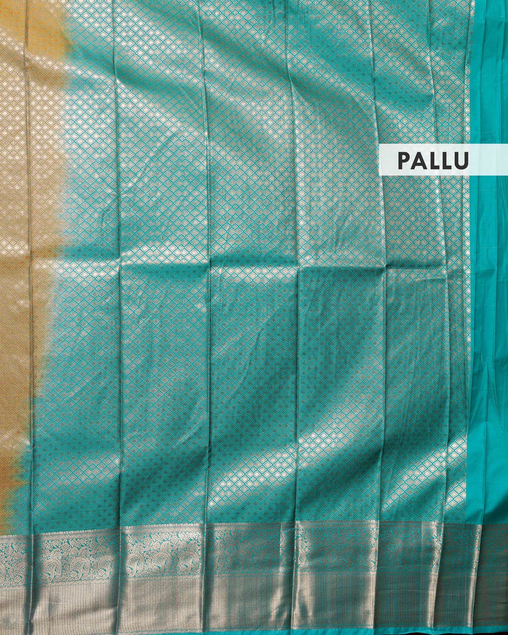 Elegant Niranjana Silk Saree with Striped Body, Zari Buttas and Elegant Contrast Border - Pallu