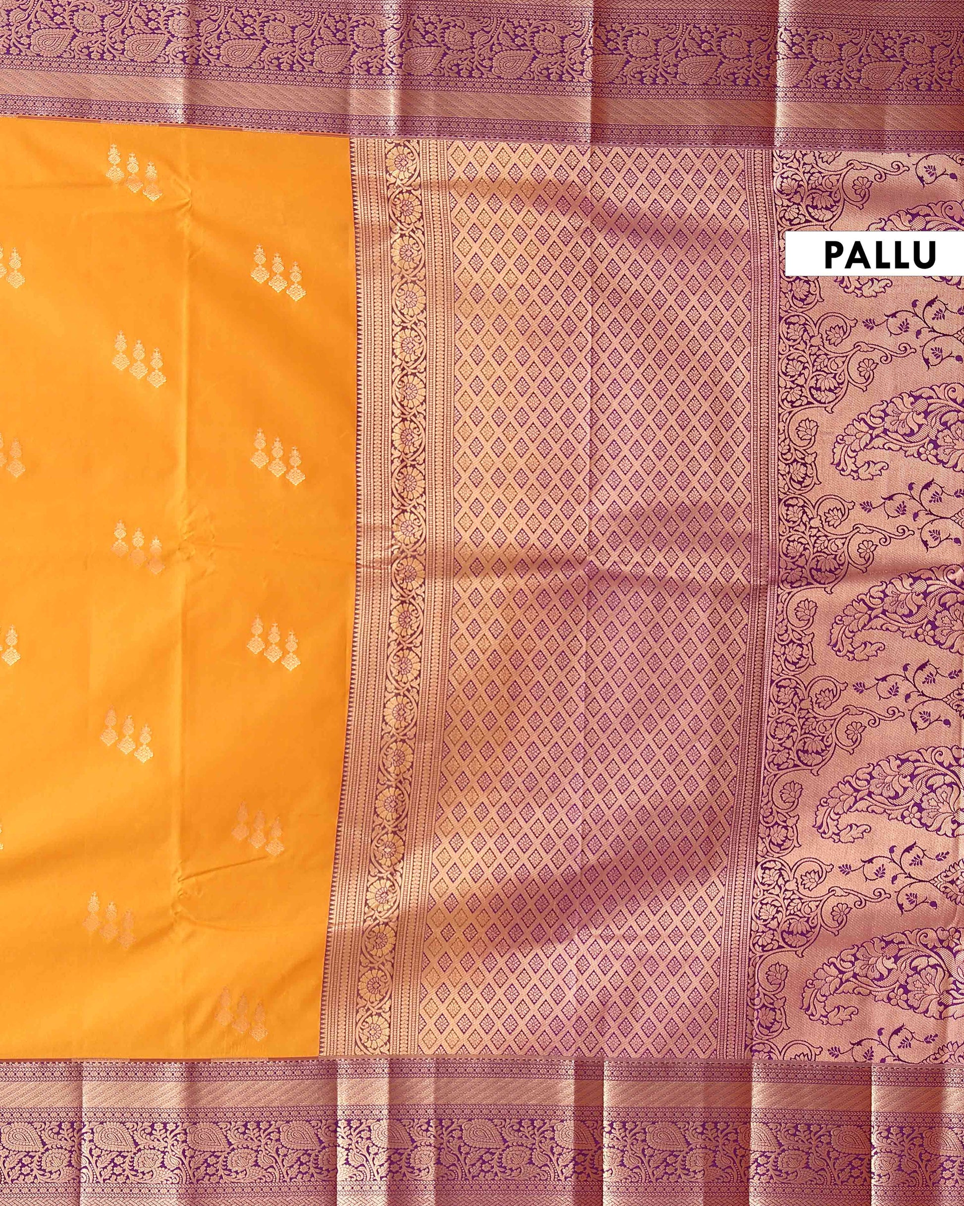 Elegant Niranjana Silk Saree with Subtle Zari Buttas and Grand Brocade Traditional Border - Yellow