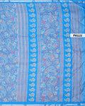 Elegant Paisley Floral Jacquard Art Silk Saree with Woven Border and All-Over Intricate Motif Design - Blue-Pallu
