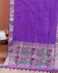 Elegant Paithani Saree with Elaborate Peacock and Floral Weaving on the Pallu - Purple