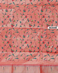 Elegant Paithani Saree with Elaborate Peacock and Floral Weaving on the Pallu - Red-Blouse