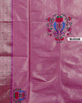 Elegant Paithani Saree with Traditional Peacock and Floral Motifs - Purple-blouse