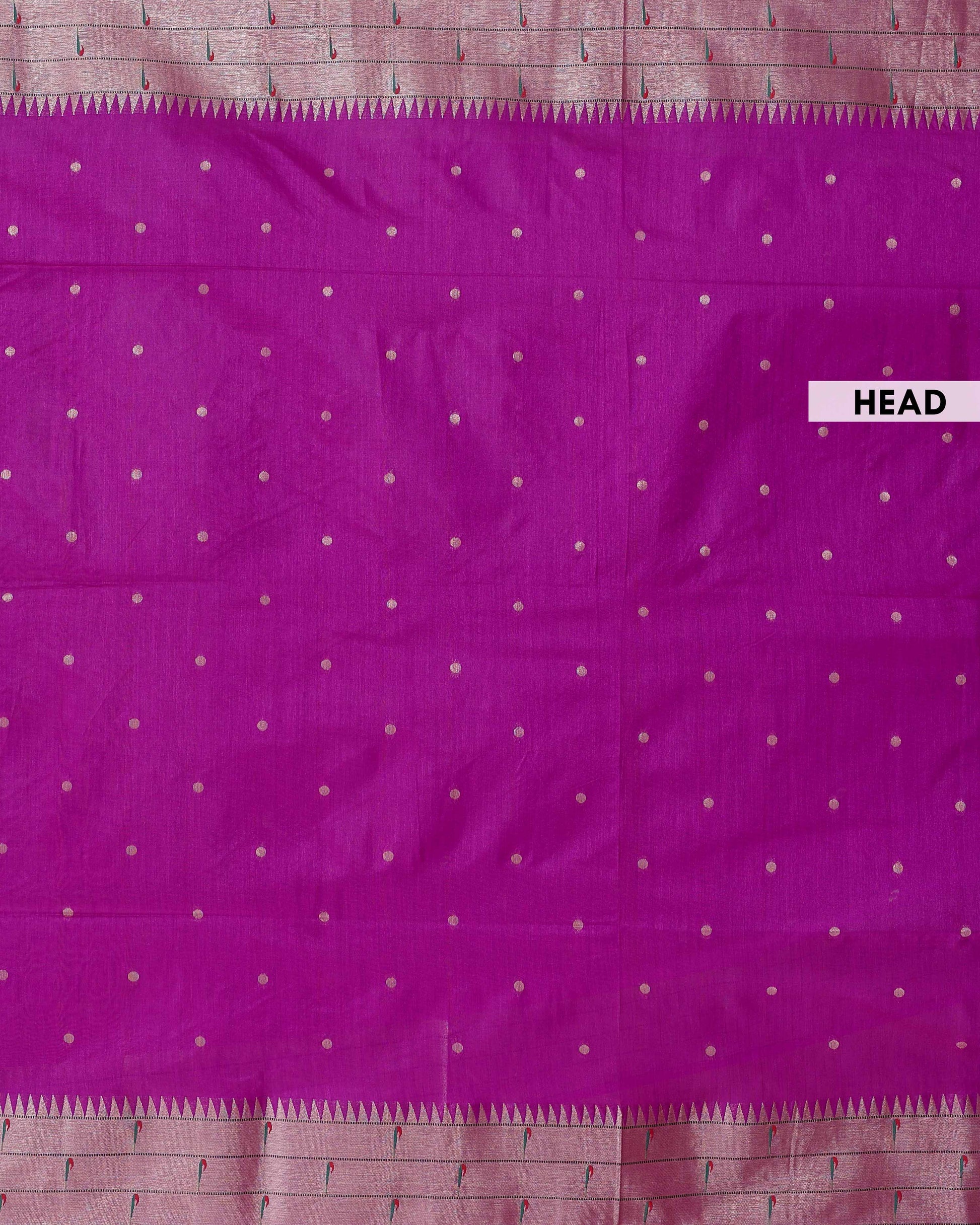 Elegant Paithani Saree with Traditional Peacock and Floral Motifs - Purple-head