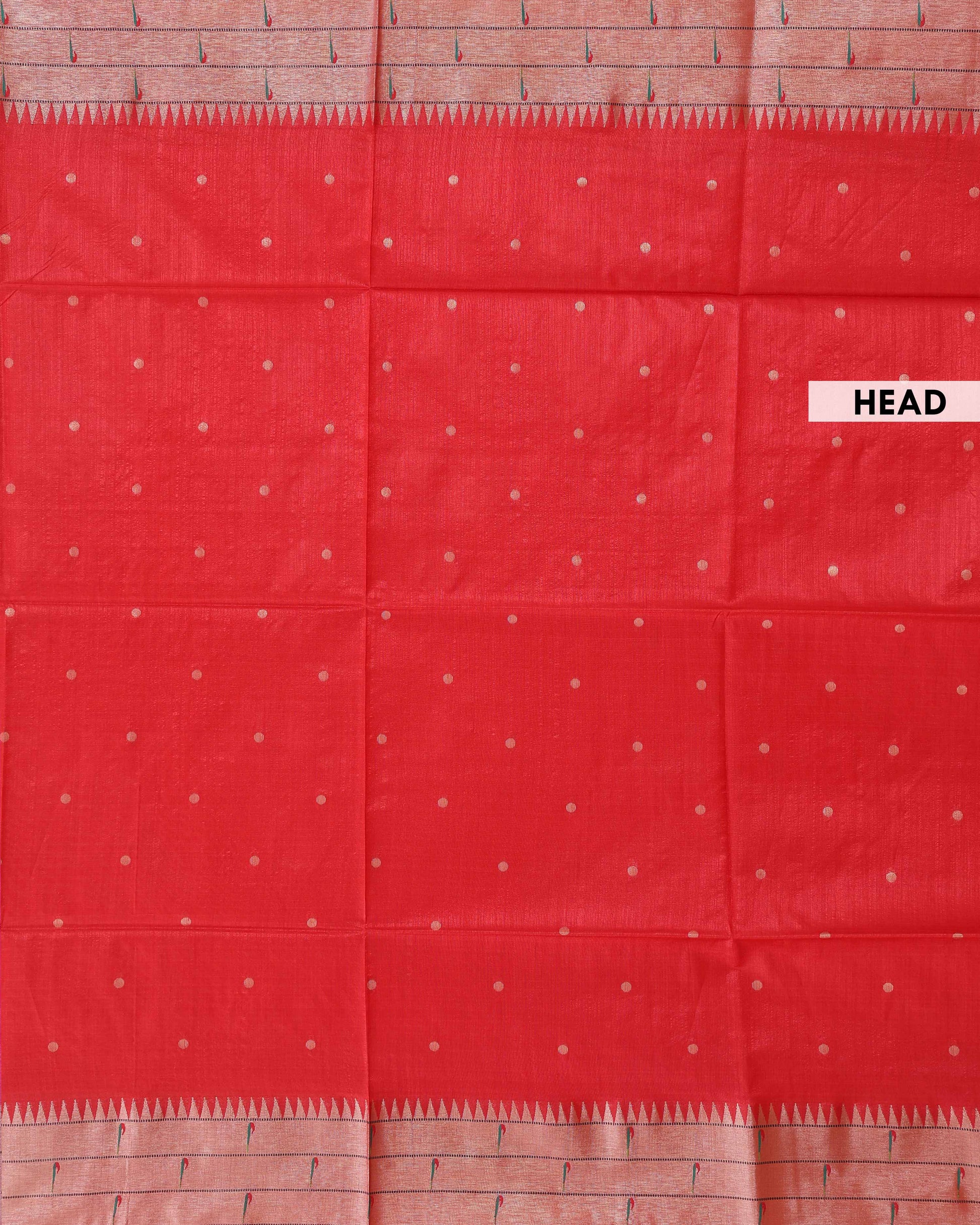 Elegant Paithani Saree with Traditional Peacock and Floral Motifs - Red-head