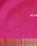 Elegant Patola Semi-Silk Saree with Traditional Ikkat Weave - Purple-blouse
