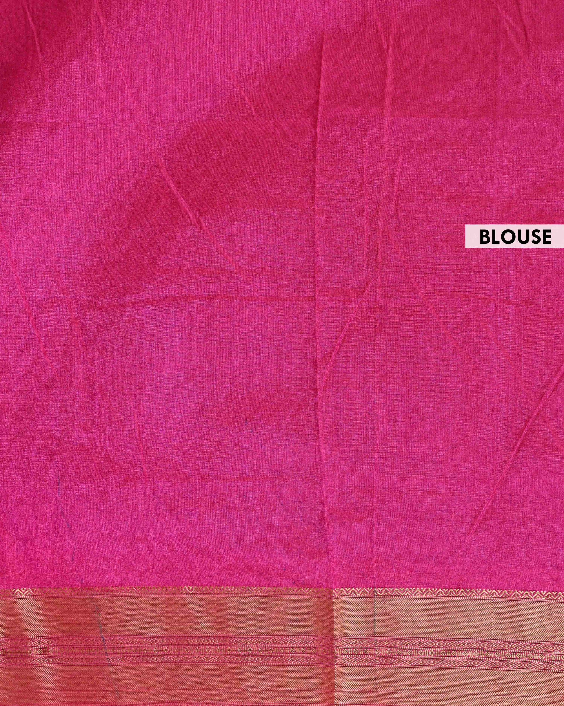 Elegant Patola Semi-Silk Saree with Traditional Ikkat Weave - Purple-blouse