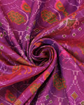 Elegant Patola Semi-Silk Saree with Traditional Ikkat Weave - Purple-close