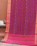 Elegant Patola Semi-Silk Saree with Traditional Ikkat Weave - Purple