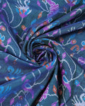 Elegant Patola Semi Silk Saree with Intricate Floral and Bird Motif Weaving, and Zari Border - Blue