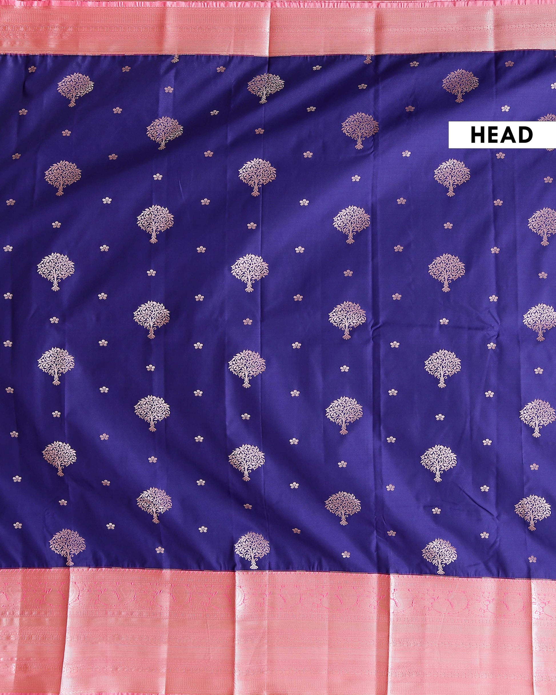 Elegant Premium Niranjana Silk Saree with Ornate Paisley Border and All-Over Zari Motifs - Blue