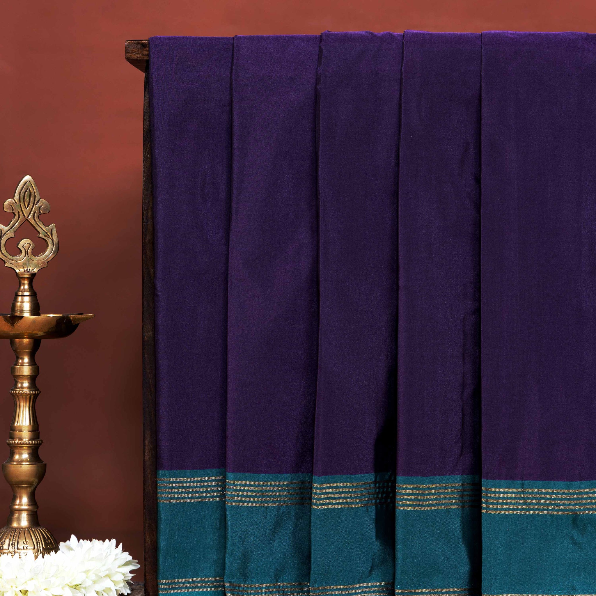 Elegant Premium Soft Silk Saree with Refined Contrast Edge and Fine Zari Woven Accents - Purple