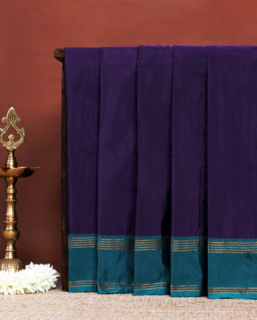 Elegant Premium Soft Silk Saree with Refined Contrast Edge and Fine Zari Woven Accents - Purple