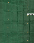 Elegant Pure Handloom Kanchipuram Pure Silk Saree with Zari Woven Buttas and Borderless Design - Green