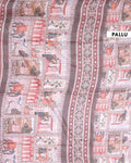 Elegant Semi-Silk Saree with Handloom-Style Weave and Traditional Patterns - Light Brown-Pallu
