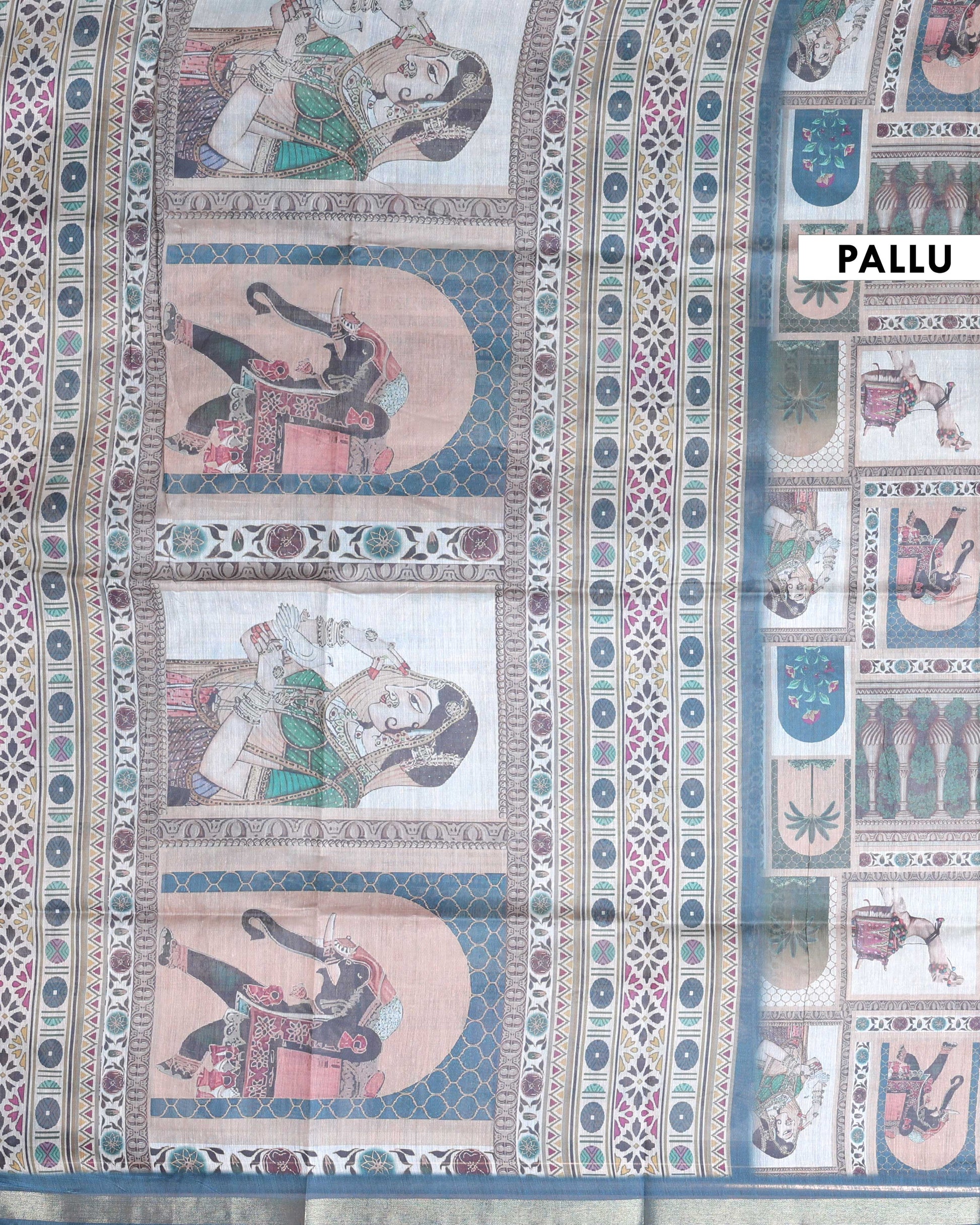 Elegant Semi-Silk Saree with Intricate Digital Print and Tassel Detailing - Multi-Pallu