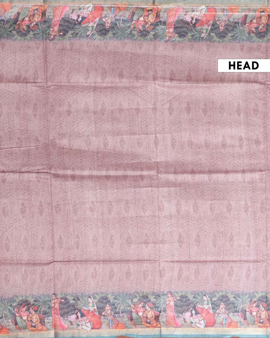 Elegant Semi-Silk Saree with Traditional Border Print - Light Pink