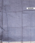 Elegant Semi-Silk Saree with Traditional Printed Design and Geometric Border - Grey-Blouse