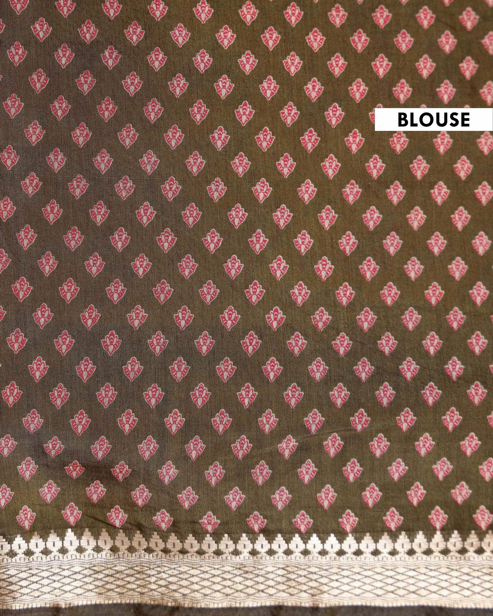 Elegant Semi Chanderi Saree Featuring Floral Butta Pattern and Elephant Motif Pallu - Yellow