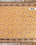 Elegant Semi Chanderi Saree Featuring Floral Butta Pattern and Elephant Motif Pallu - Yellow