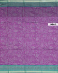 Elegant Semi Chanderi Saree with All-Over Floral Vine Buta Motifs and Intricately Contrast Zari Border  - Purple-Head