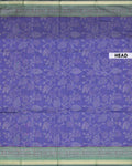 Elegant Semi Chanderi Saree with All-Over Floral Vine Buta Motifs and Intricately Contrast Zari Border  - Royal Blue-Head