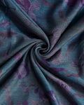 Elegant Semi Chanderi Saree with All-Over Floral Vine Print and Intricate Woven Border - Close Up