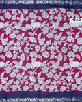 Elegant Semi Chanderi Saree with Floral and Bird Motifs & Traditional Woven Border - Maroon-Head