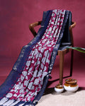 Elegant Semi Chanderi Saree with Floral and Bird Motifs & Traditional Woven Border - Maroon