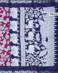 Elegant Semi Chanderi Saree with Floral and Bird Motifs & Traditional Woven Border - Pallu