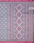 Elegant Semi Chanderi Saree with Intricate Floral Buti Design and Ornamental Ethnic Border - Multi-Pallu
