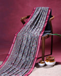 Elegant Semi Chanderi Saree with Intricate Floral Buti Design and Ornamental Ethnic Border - Multi