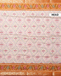 Elegant Semi Chanderi Saree with Pochampally Inspired Motifs & Woven Border -Head