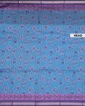 Elegant Semi Chanderi Saree with Traditional Paisley Motifs and Woven Contrast Zari Border - Teal-Head
