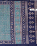 Elegant Semi Chanderi Saree with Traditional Woven Geometric Motifs and Rich Contrast Zari Border - Green-pallu