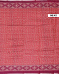 Elegant Semi Chanderi Saree with Traditional Woven Geometric Motifs and Rich Contrast Zari Border - Light Red-Head