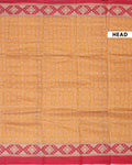 Elegant Semi Chanderi Saree with Traditional Woven Geometric Motifs and Rich Contrast Zari Border - Mustard-Head