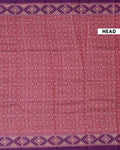 Elegant Semi Chanderi Saree with Traditional Woven Geometric Motifs and Rich Contrast Zari Border - Onion Pink-Head